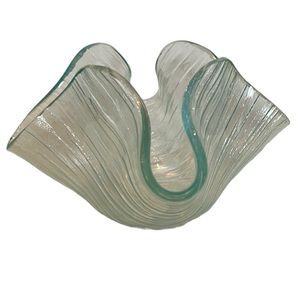 Handkerchief style glass design small glass trinket‎ bowl